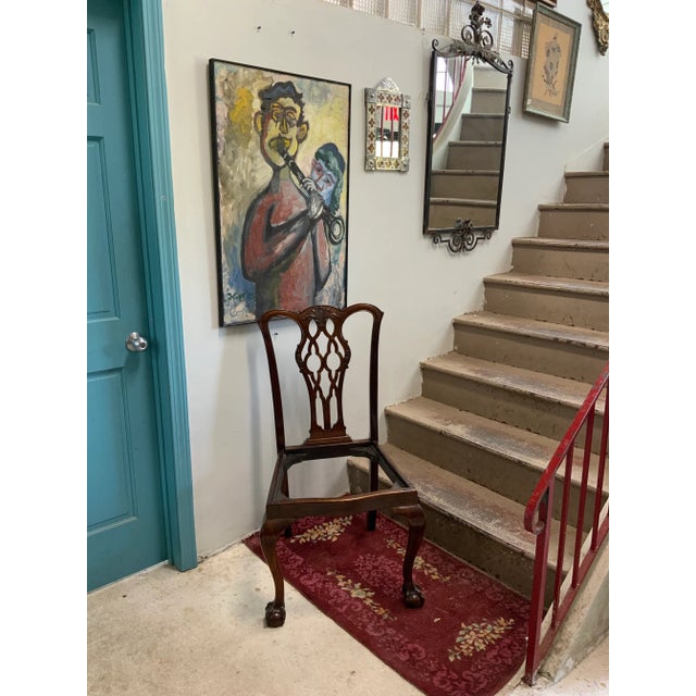 1980s 1985 Vintage Oil on Canvas Painting Portrait of a Clarinet Player by Meyer Kupferman For Sale - Image 5 of 5