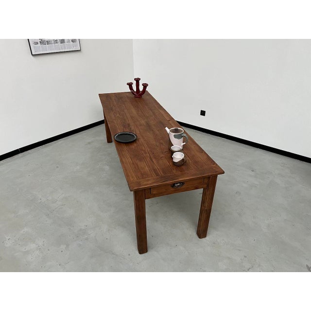 Pine Farm Table, 1970s For Sale - Image 3 of 18