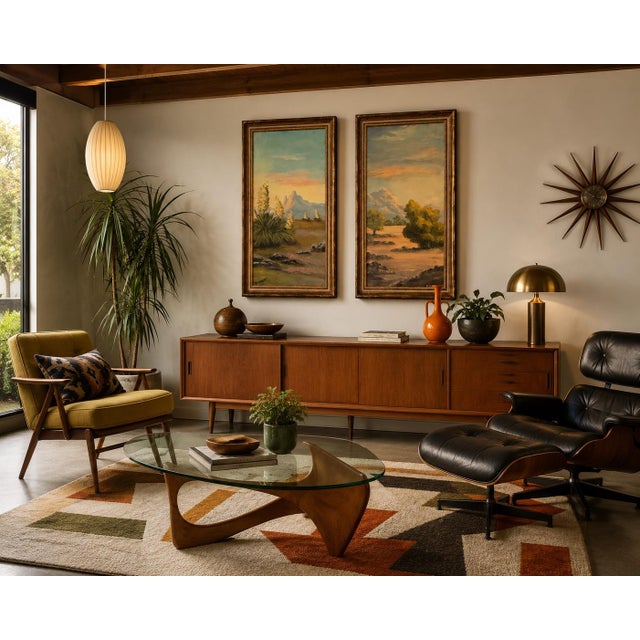 1964 Mid-Century Modern Desert Landscape Oil Paintings - a Pair For Sale - Image 4 of 12
