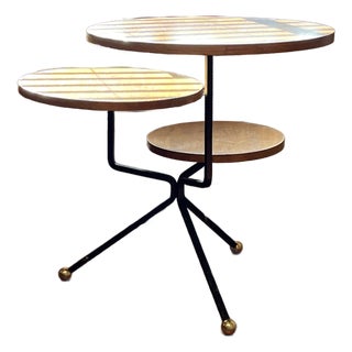 1950’s Atomic Era Large Spider Frame 3 Tier Coffee / Cocktail Table. Top Tier Measuring 24” Across For Sale