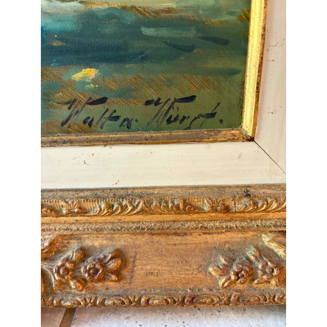 Vintage Floral Still Life Oil Painting in Baroque Gold Frame Signed Walter Wergot Signed, this vintage floral still life...