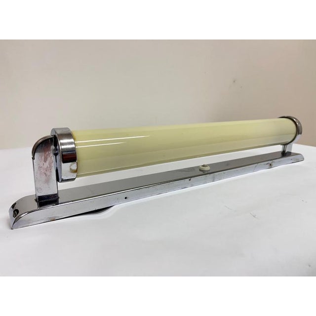 Brown Large Bauhaus Chrome Wall Lamp, Former Czechoslovakia, 1930s For Sale - Image 8 of 9