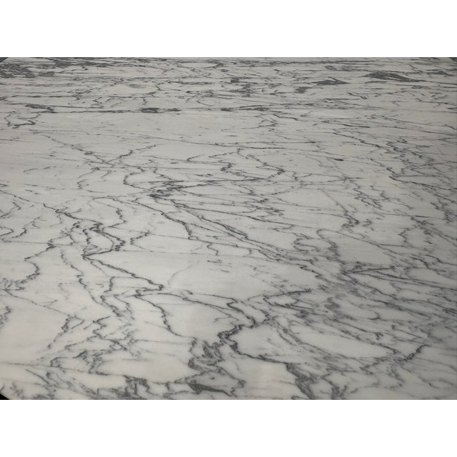 Contemporary Rh Restoration Hardware Strada Bistro & Entry Table | Italian Arabescato Marble For Sale - Image 3 of 18