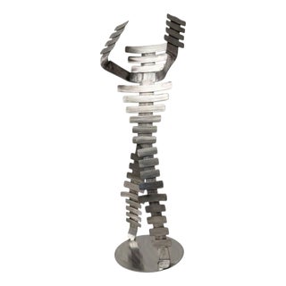 Mad Man Sculptural Statue in Stainless Steel by Metalmorphosis Studio For Sale