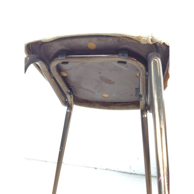 Mid Century Modern Pair of Chairs With Smoked Lucite Seat Back and Vintage Upholstery by Chromecraft For Sale - Image 12 of 13