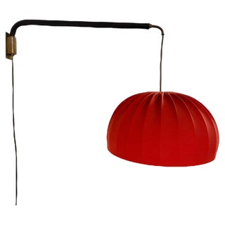 Italian Telescopic Wall Light in Brass and Leather, 1950s For Sale