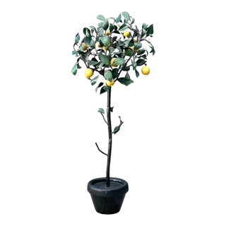 Vintage Italian Painted Metal Lemon Tree For Sale