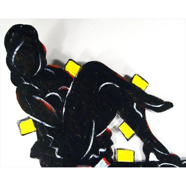 Mid 20th Century Seymour Chwast Girl on a Buick Painting on Metal Cut Out Sculpture Wall Hanging For Sale - Image 4 of 8