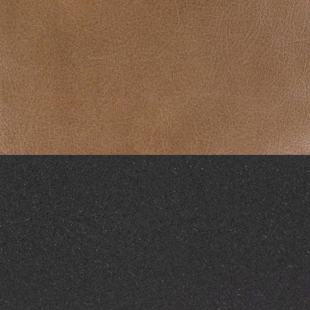 Caramel Leather Strap Modern Farmhouse Bench For Sale - Image 4 of 4