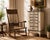 Wood Vintage Arts & Crafts Carved Oak High-Back Rocking Chair With Cane Seat &Arms For Sale - Image 7 of 7