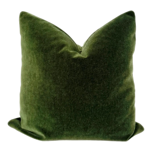 Plush 24" Forest Green Down Filled Mohair Pillow