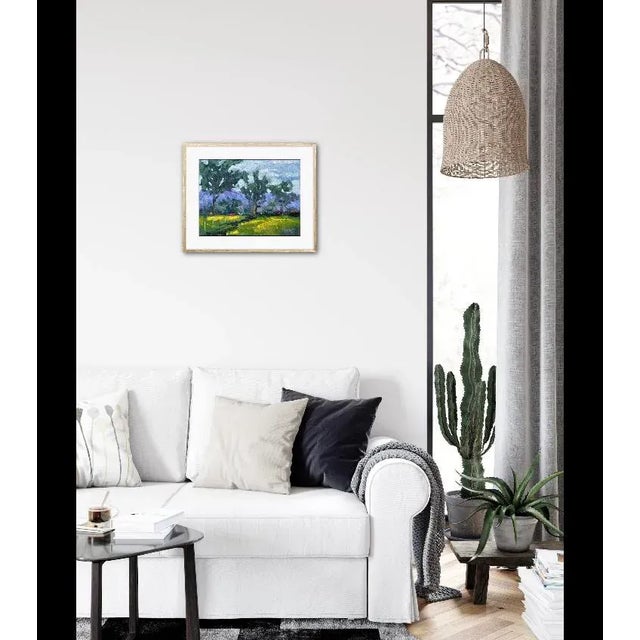 Windswept Day With Mustard Grass Oil Painting For Sale - Image 4 of 6