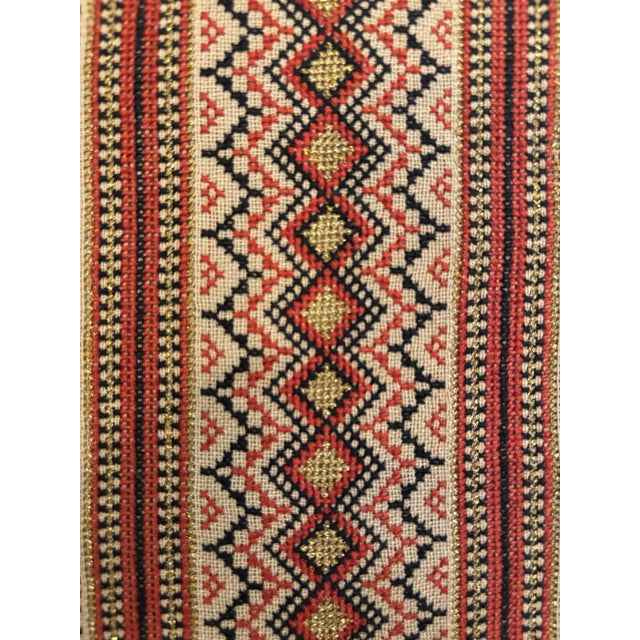 Mid-Centry Geometric Embroidered Textile Runner For Sale - Image 4 of 4