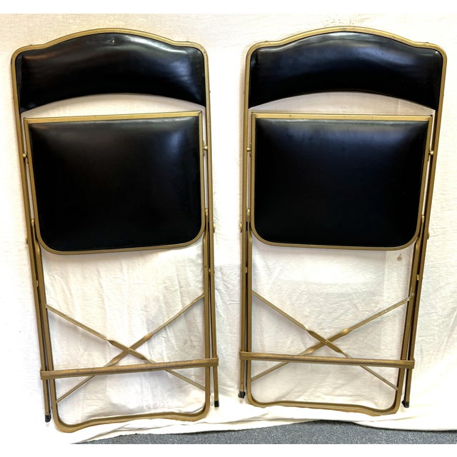 1960's Mid Century Modern A. Fritz & Co Folding Game Chairs- A Pair For Sale - Image 16 of 18