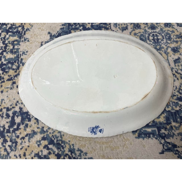 Early 20th Century Antique Adams English Blue and White Cattle Scenery Platter For Sale - Image 5 of 6
