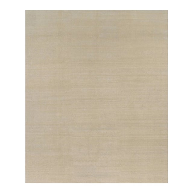 Rug & Kilim’s Oversized Contemporary Textural Solid Rug in Beige Tones - 14x17 For Sale