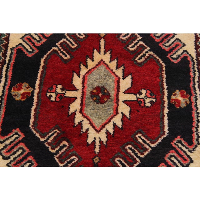 Textile 1970s Handmade Red Wool Runner Rug 2'11" X 10'11" Tribal For Sale - Image 7 of 8