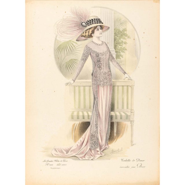 Early 20th Century Collection of French Fashion Plates, 14 For Sale - Image 5 of 17