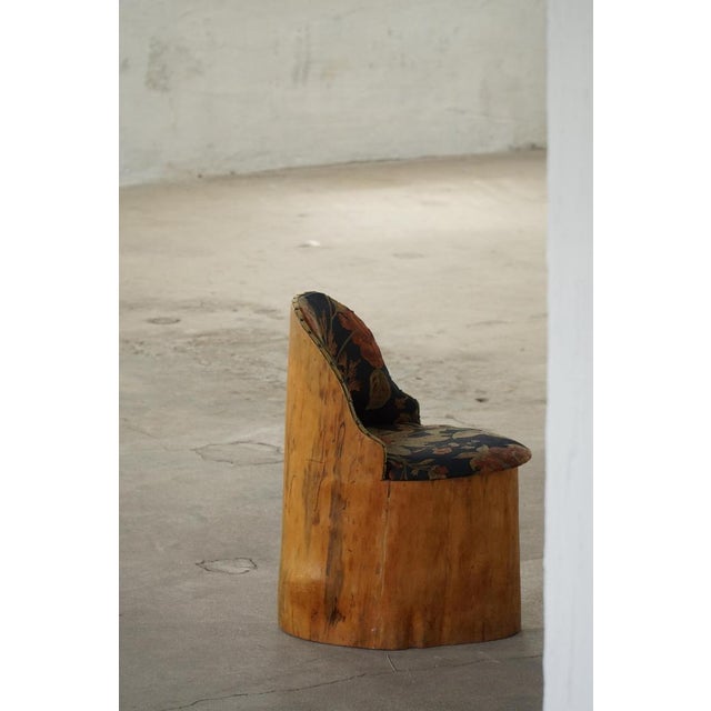 Swedish Stump Chair in Pine and Floral Upholstery, 1960s For Sale - Image 13 of 18