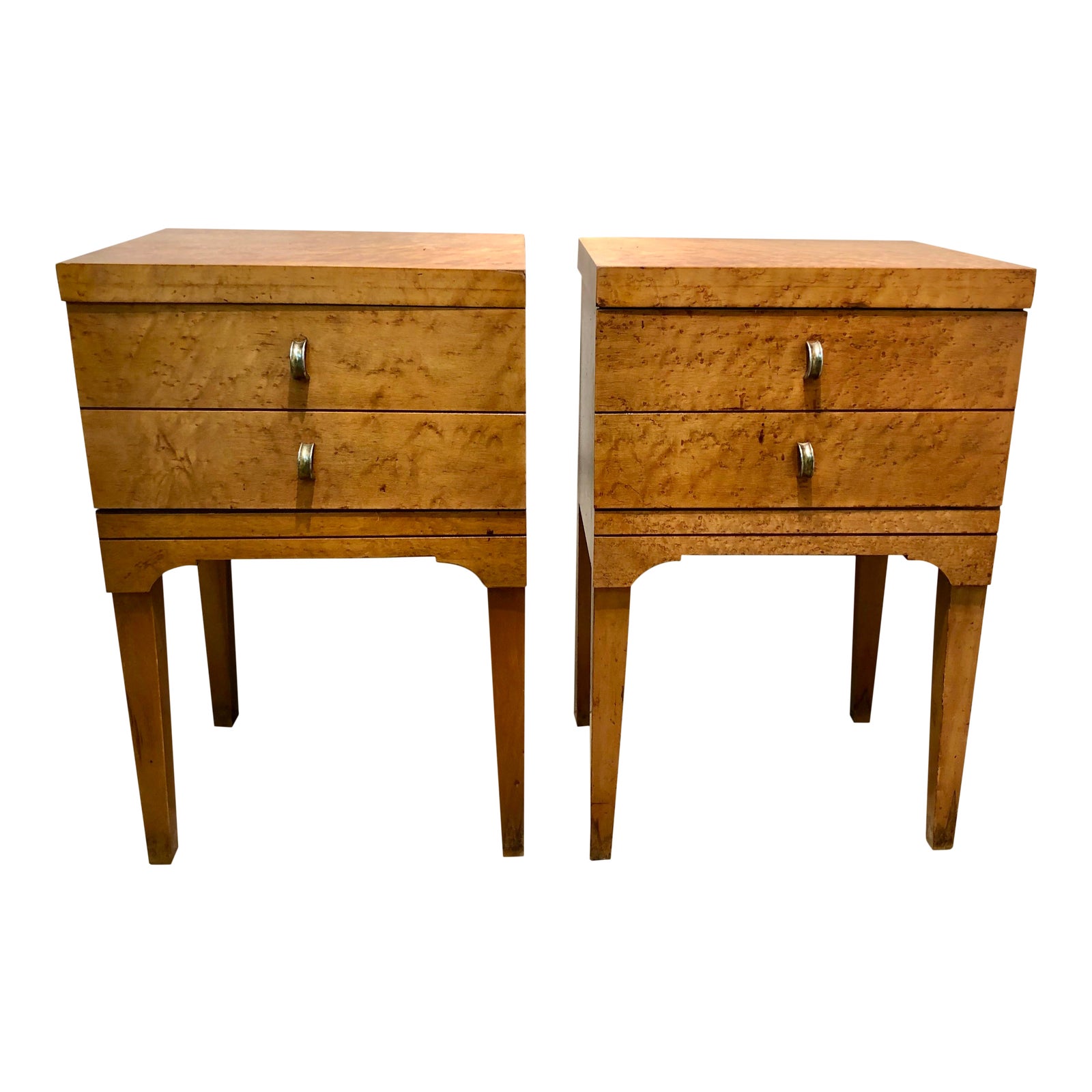 Mid Century Tiger Maple Night Stands a Pair Chairish