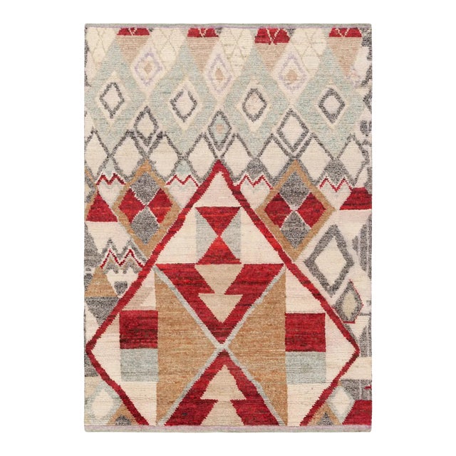 Rug & Kilim’s Contemporary Moroccan Style Rug With Polychromatic Geometric Patterns For Sale