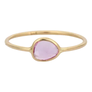 18k Yellow Gold Pink Sapphire Solitaire Ring Size 7 ( All Sizes Available )