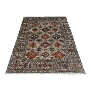 Hand-Knotted Afghan Kazak Wool Area Rug - 8'2" X 10' For Sale
