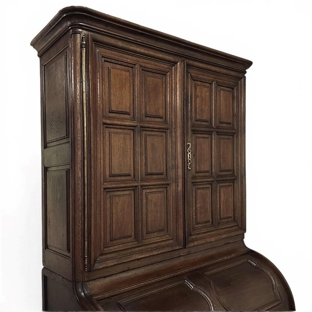 Wood 19th Century French Bookcase ~ Cylinder Secretary For Sale - Image 7 of 18