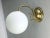 Mid-Century Brass and Opaline Sconce For Sale - Image 3 of 9