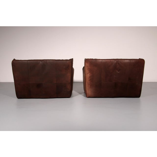 Patinated Leather Sofa by Gerard van Den Berg for Montis, Netherlands, 1970s, Set of 2 For Sale - Image 6 of 15