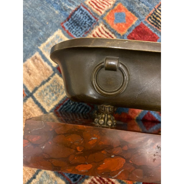 19th Century Italian Bronze Tub on Marble Base For Sale - Image 4 of 8