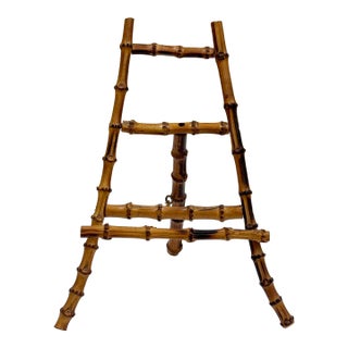 Vintage Large Faux Bamboo Table Easel For Sale