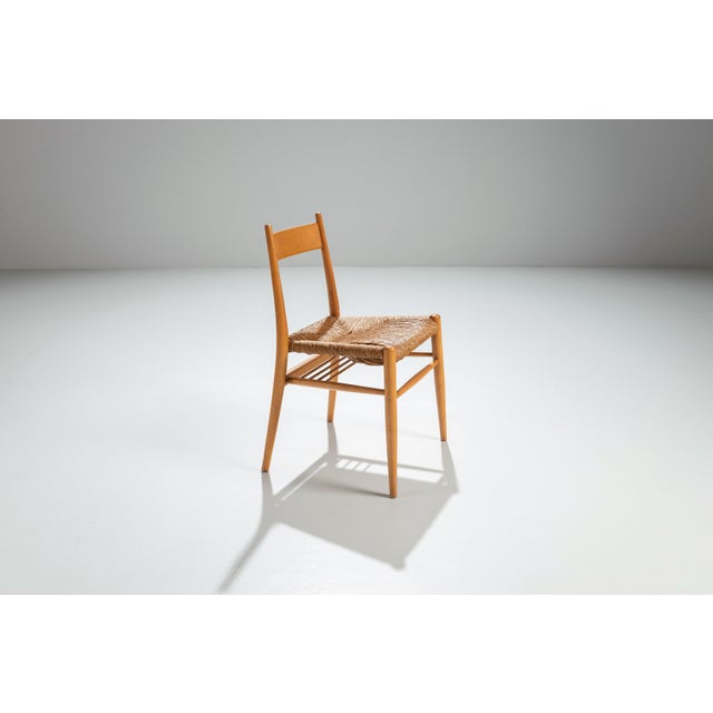 1970s Oak Dining Chairs with Papercord Seats, 1970s, Set of 4 For Sale - Image 5 of 11