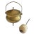 Vintage Solid Brass Fire Starting Pot With Pumice Stick For Sale
