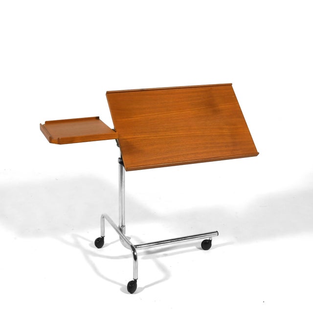 Mid-Century Modern Mid 20th Century Danecastle Teak "Scooter" Adjustable Tray Table For Sale - Image 3 of 11