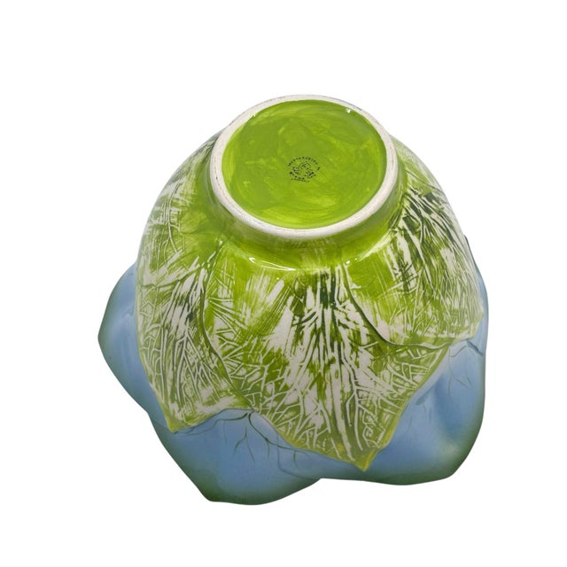 Mustardseed and Moonshine Blue Green and White Bowl Made in South Africa For Sale - Image 10 of 10