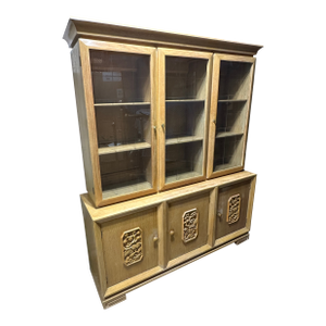 James Mont Oak Chinoiserie China Cabinet