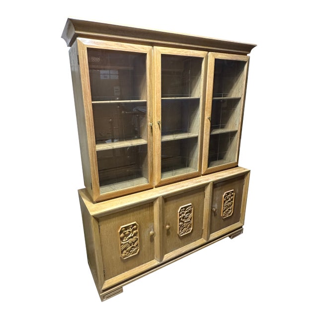 James Mont With Asian Motif China Cabinet For Sale