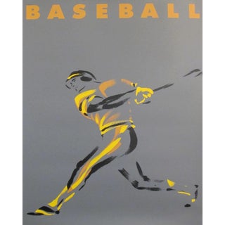 1990 Original Contemporary Michel Canetti Poster - Baseball For Sale