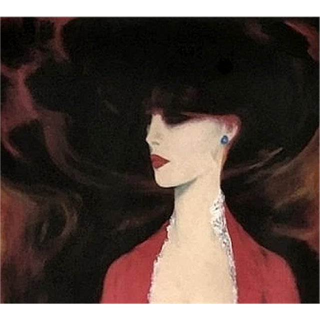 C. Janse, Art Deco Portrait of a Woman, 1920s-1940s, Gouache For Sale - Image 3 of 8