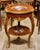 French French Louis XV Side Table – Floral Inlay Top With Hand-Applied Gold Leaf Details For Sale - Image 3 of 3