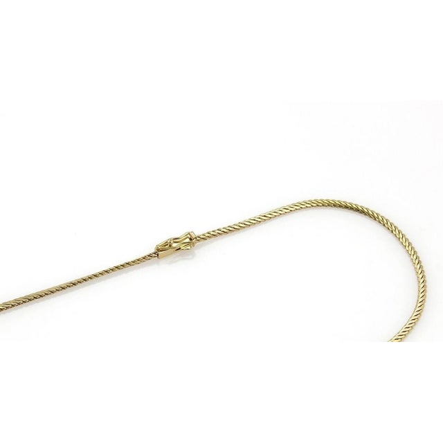 Mid 20th Century Mid 20th Century Jose Hess Diamond 18k Yellow Gold Wide Curved Scroll Necklace For Sale - Image 5 of 7