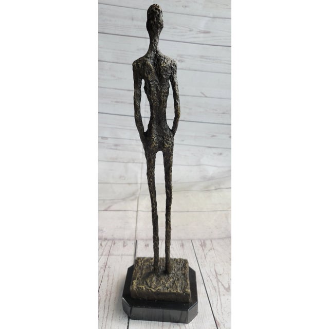 2020s Alberto Giacometti Skinny Tall Stick Man Surrealist Bronze Sculpture Statue Figure For Sale - Image 5 of 10