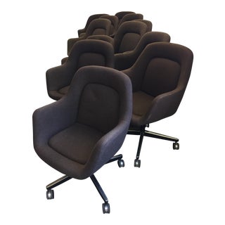 1980s Modern Knoll Rolling Office Chairs - Set of 7 For Sale