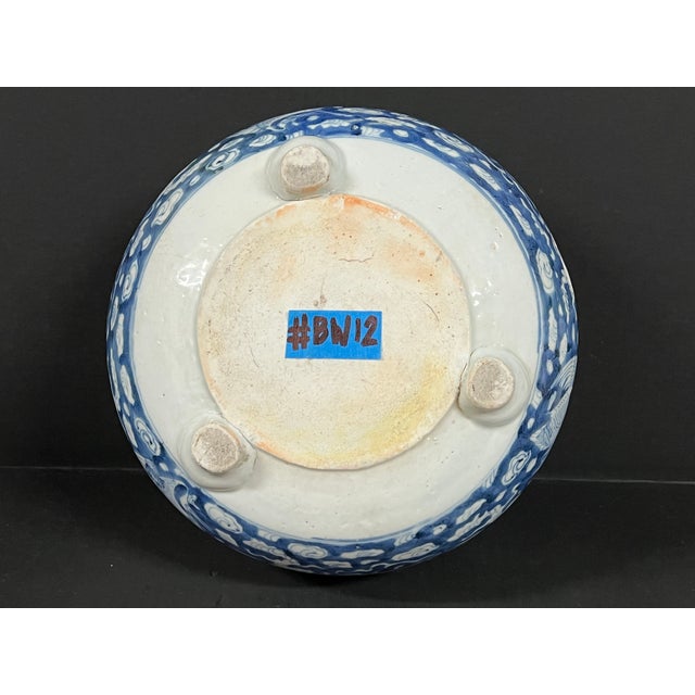 Chinese Art Poprcelain Blue and White Incense Burner Clouds and Birds Design For Sale - Image 14 of 14