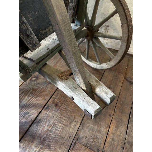 Wood Victorian Painted Wooden Four-Wheel Hand Cart, 1880 For Sale - Image 7 of 8