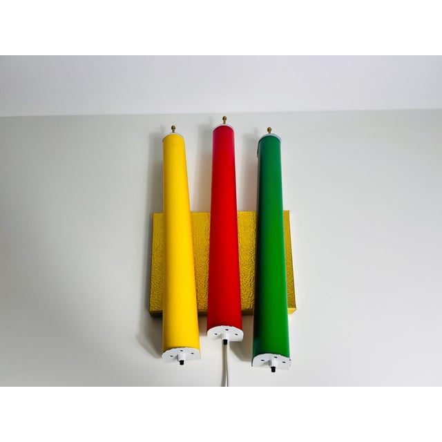 Plastic Mid-Century Modern Colorful Wall Lamp, Italy, 1960s For Sale - Image 7 of 12
