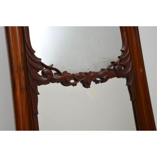 Antique Victorian Carved Walnut Mirror, 1850 For Sale - Image 6 of 9