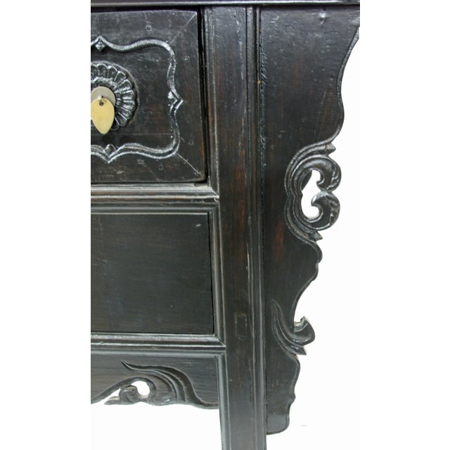 Wood Early 20th Century Dark Brown Antique Coffer Table with Two Drawers For Sale - Image 7 of 10
