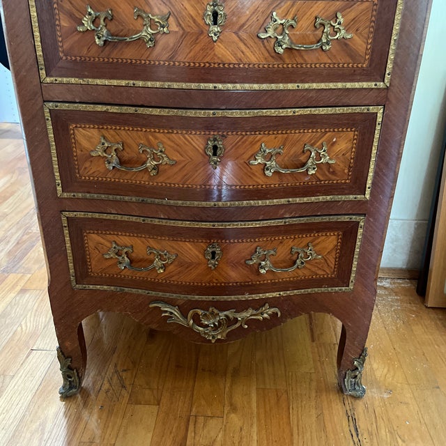 Louis XV Style Marquetry Chiffonier Antique For Sale - Image 9 of 10